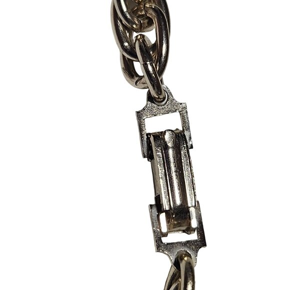 Vintage Classic Silver Tone Rope Chain Chunky Bracelet Box Clasp Fashion Jewelry - Picture 3 of 5